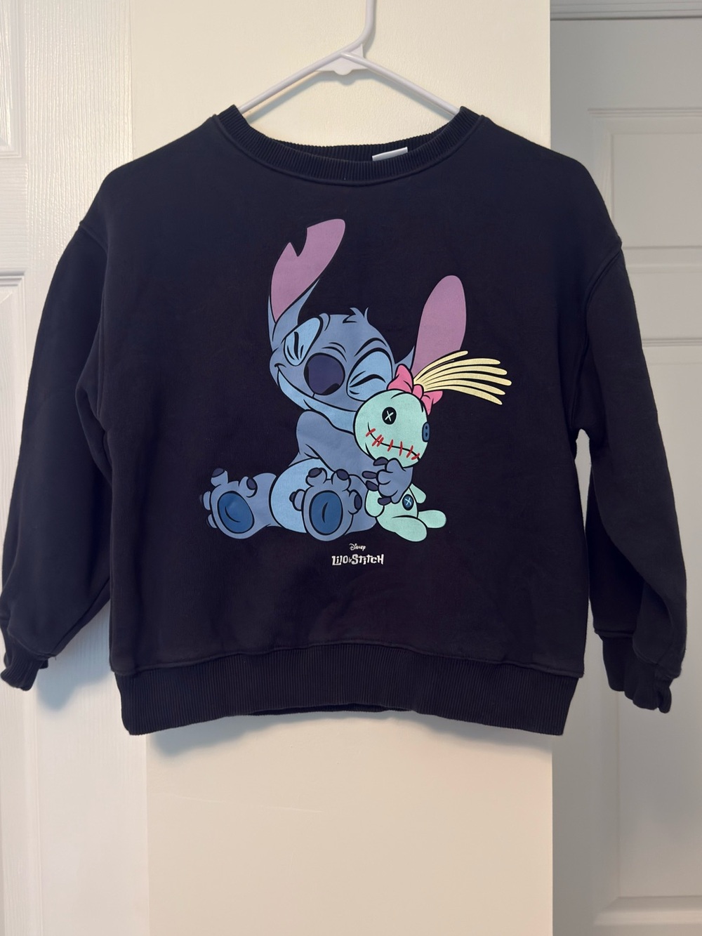 Disney Black Sweatshirt with Blue & Purple Stitch Graphic